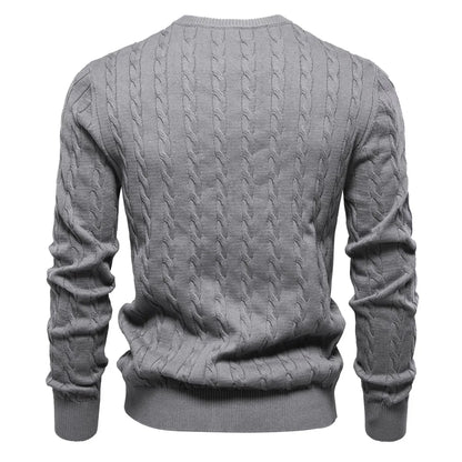 2024 High-quality Men's Sweater Pullover New Deer Embroidery Solid Color Knitted Sweater Men's Knit Sweaters  Men Clothing.