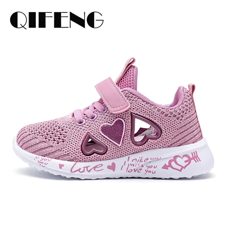 Girls Casual Shoes Light Mesh Sneakers Kids Summer Children Spring Autumn Tenis Cute Sport Cartoon Female Running Sock Footwear.