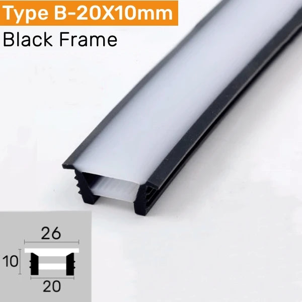 Recessed Black Silicone Tube LED Neon Light Flexible Rope Channel Diffuser WS2811 WS2812B Outdoor Waterproof Ribbon Strip Lights