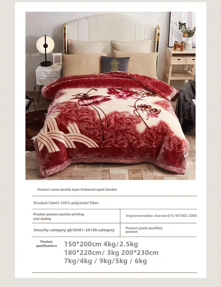 Double layer thickened to 6kg  - et quilt autumn and winter warm fleece wedding  - et cushion bedding.