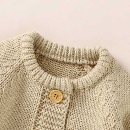 Autumn Baby Rompers Solid Long Sleeve Knitted Newborn Boys Girls Winter Outwear Jumpsuits Hats Clothes Sets 0-18m Infant Outfits