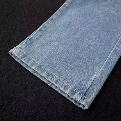 2025 Men Baggy Casual Jeans Male High Street Straight Leg Denim Pants American Classic Retro Summer Casual Long Trousers.