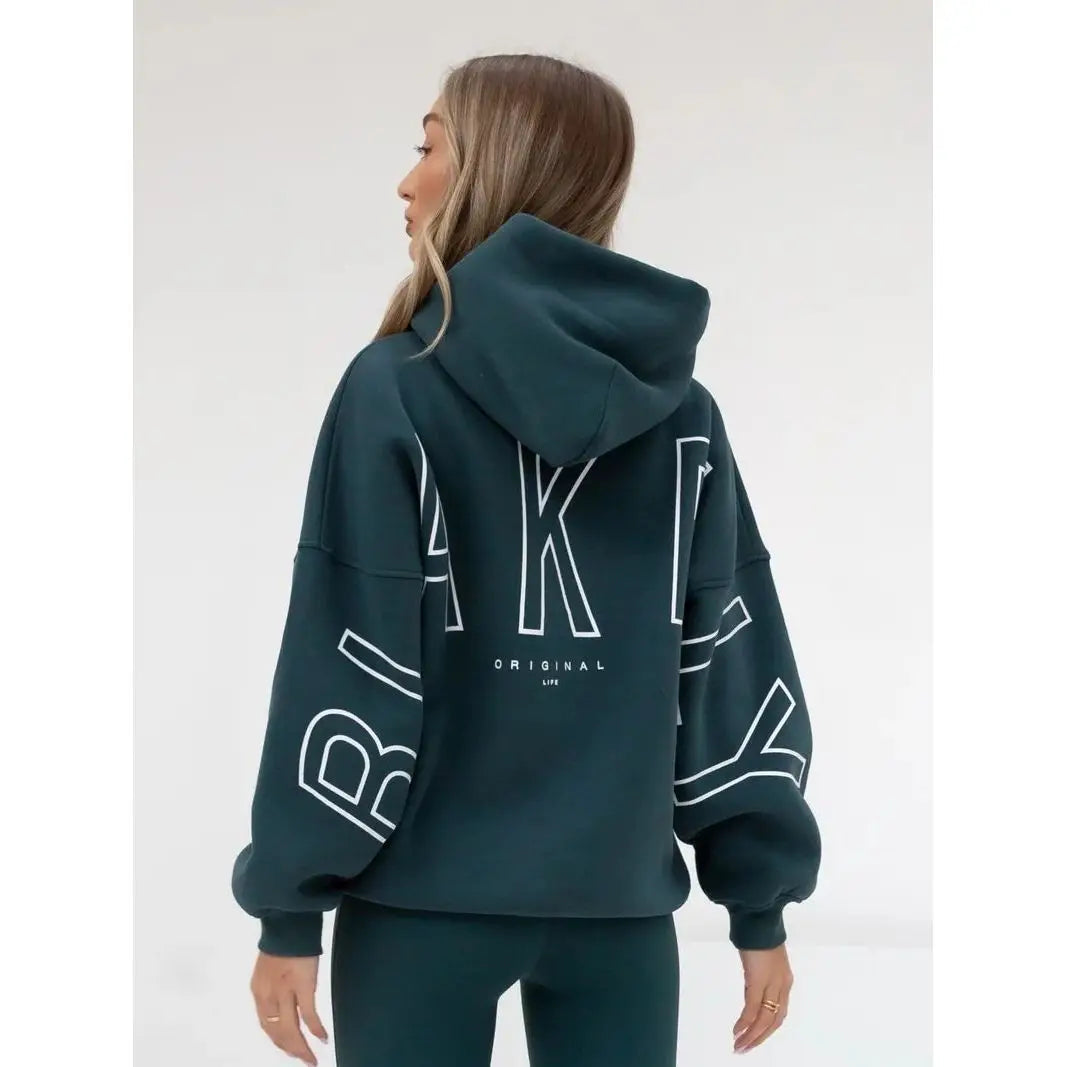 European American Fashion Printed Hooded Hip Hop Sweatshirt 2025 New Cross Border Thickened Versatile Long-sleeved Loose Clothes