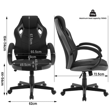 Ergonomisches Design, Gaming-Stuhl, Gamer-Sessel, Büro-Computerstuhl, Neigungsmechanismus, höhenverstellbar, 360° °   Drehbare hohe Rückenlehne