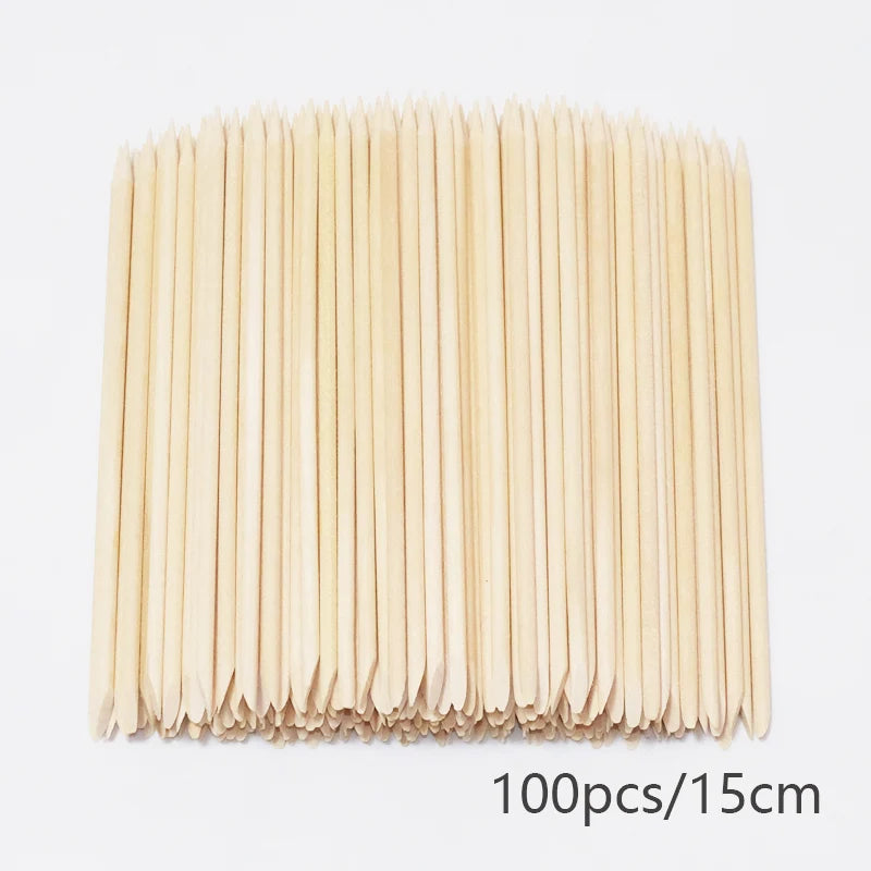 20/50/100pcs Nail Cuticle Pusher Wooden Design Drawing Painting Stick Remover Orange Wood Sticks for Nail Art Tools