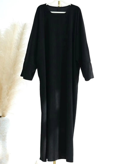 2025 New Arrival Turkey Dubai Muslim Winter Abaya Corduroy Women Closed Abaya Loose Daily Wear Muslim Long Winter Dress.