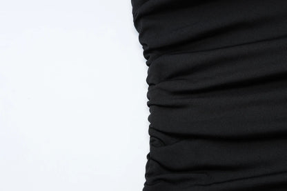 Hugcitar Women'S Fashion Sexy One Shoulder Solid Ruched Sexy Crop Tank Top Summer Clothes Streetwear Party Festival Wholesale.