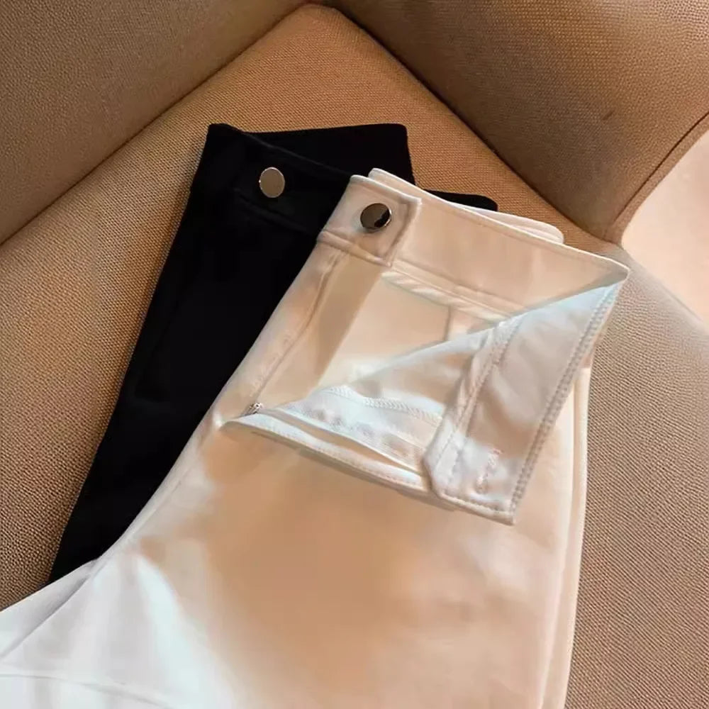 High-waisted Slimming A- line Tight Black Shorts For Women 2024 Spring Korean Style Elastic Hot Pants High Elasticity.