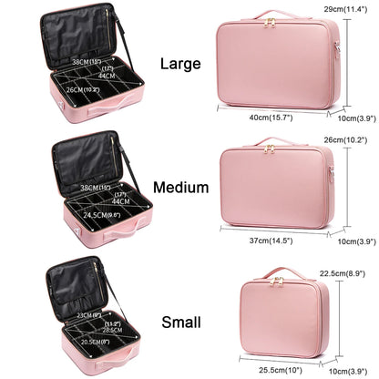 Three-layer Cosmetic Case Large Waterproof Oxford Cloth Manicure Makeup Toolbox,Travel Underwear Storage Box.