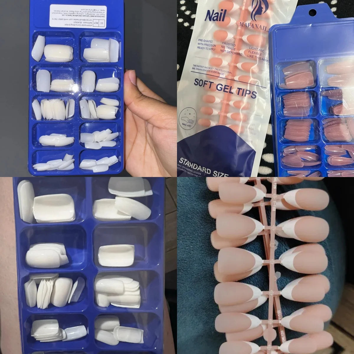 100Pcs Light Pink Press on Nails Short Medium Square Wearable Fake Nails Tips 10 sizes Full Cover False Nails Finger Decoration.