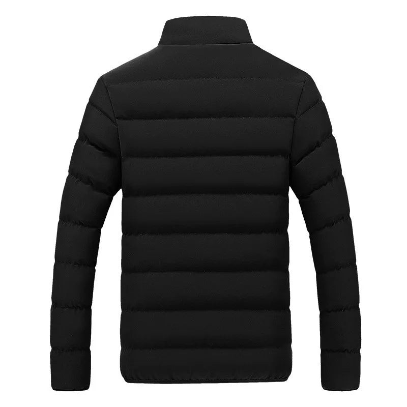 2024 Black New Men's Warm Jacket Cotton Padded Jacket Casual Sports Autumn Winter Men Standing Collar Warm Thick Parker Coat Jac.