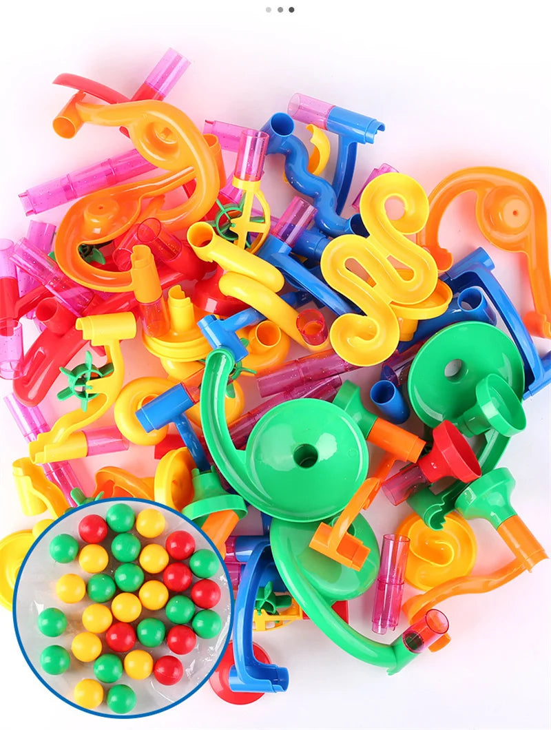 29-142PCS Marble Run Building Blocks Marbles Slide Toys For Children DIY Creativity Constructor Educational Toys Children Gift.