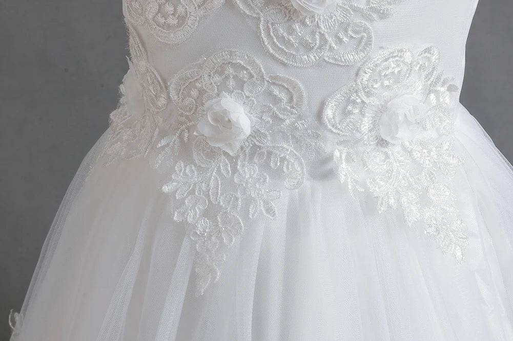 Herbst neue Kinder kleid Prinzessin Kleid Hochzeit Brautjungfer Hochzeits kleid flauschiges Kleid Spitze Trail bestickte Kinder kleidung.