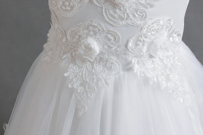 Herbst neue Kinder kleid Prinzessin Kleid Hochzeit Brautjungfer Hochzeits kleid flauschiges Kleid Spitze Trail bestickte Kinder kleidung.