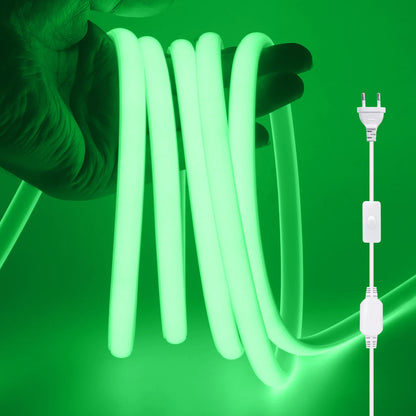 220V COB LED Light Strip Waterproof With EU Plug Red/Blue/Pink/Green Home Outdoor Garden Lighting Flex Silicone Tube Neon Lamp