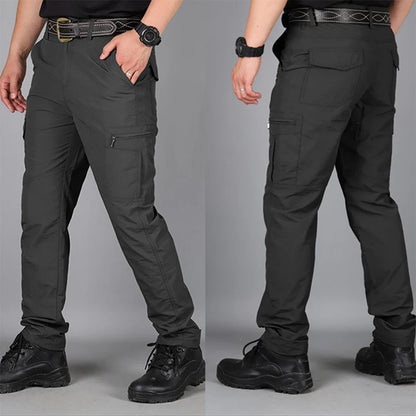 Men's Summer Tactical Cargo Pants Lightweight Casual Waterproof Trousers Casual Pants Wear-resisting Multi-pocket Outdoor Hiking.