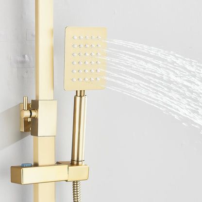 Gold Brushed Shower System 3 in 1 with Rain Handheld Shower Swivel Spout Shower For Bathroom Bathtub Shower Faucet