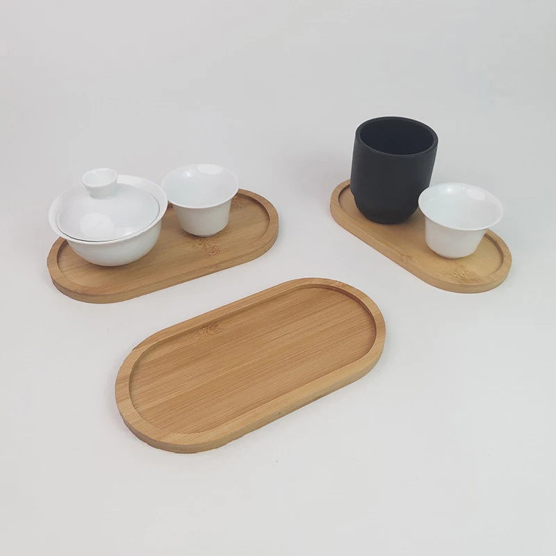 1PC Wooden Serving Trays Oval Wood Tray Platters for Serving Food Dishes Dinner Plates Solid Wood Round Dessert Plate.