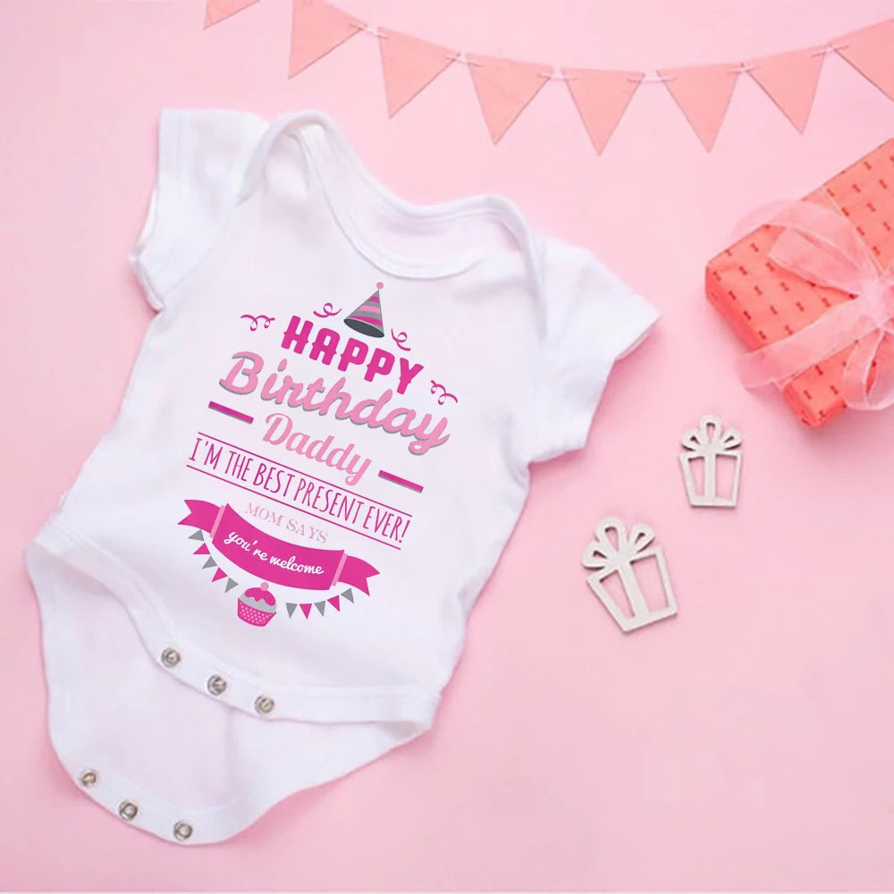 Alles Gute zum Geburtstag Papa Neugeborenes Baby Body Geschlechtsneutrale Babyartikel Säuglingskleidung Zwillinge Outfit Strampler Vater Geburtstagsgeschenk.