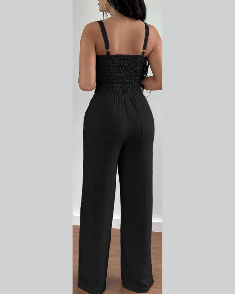 Women Fashion Print Halter V-Neck Short Tank Suit Tops Long Pants Matching Set Summer Casual Female Slim Pants Two Piece Sets.