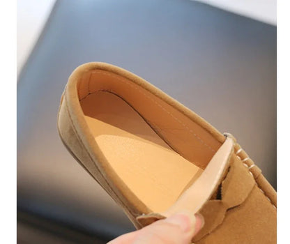 Boy Leather Shoe Fashion Solid Color Versatile Kids School Causal Single Shoes Breathable Non-slip Children Slip-on Flat Loafers