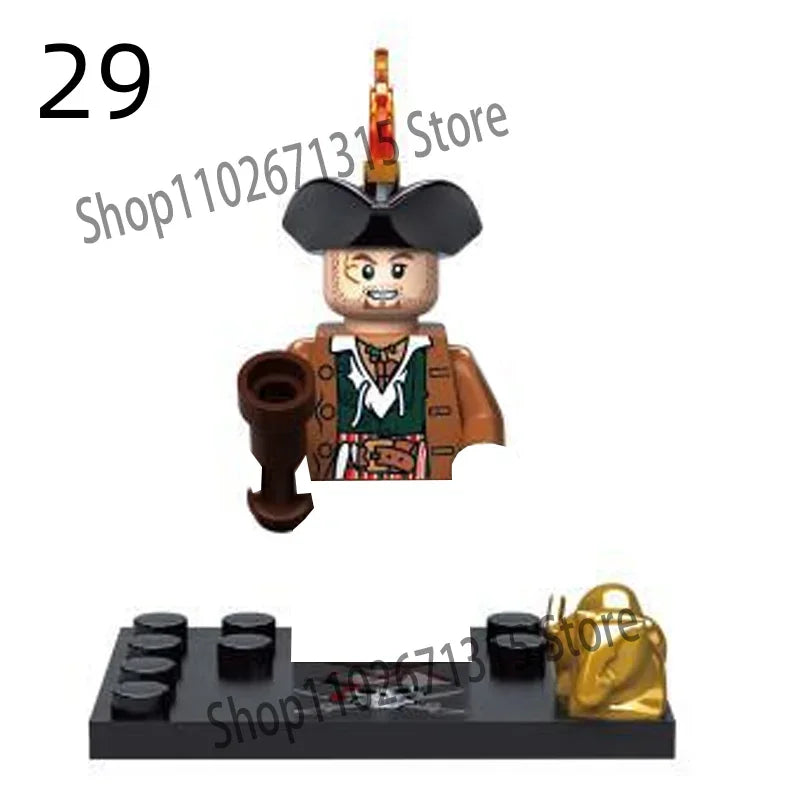 Movies Pirates Of The Caribbean Jack Sparrow Classic Movie Figures Head accessories Building Blocks Toys For Children