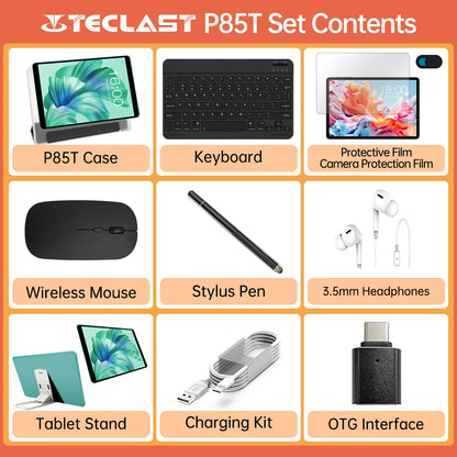 Teclast P85T 2024 Tablet Allwinner A523 8-core 1.8GHz/ 10GB(4GB+6GB) RAM/64GB ROM/8 Inch 800×1280iPS/WIFI5G/4G/5000mAh/Type-C/0.