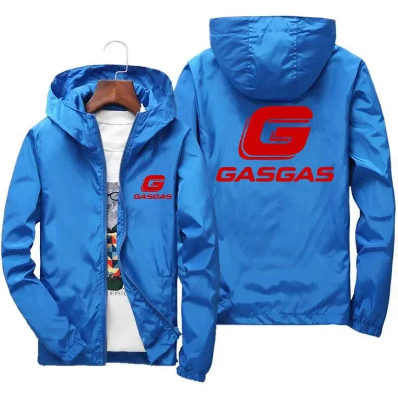 Motorcycles GasGas Spring and autumn men's hooded coat jacket casual atmosphere thin men's coat street clothing jacket fishing.