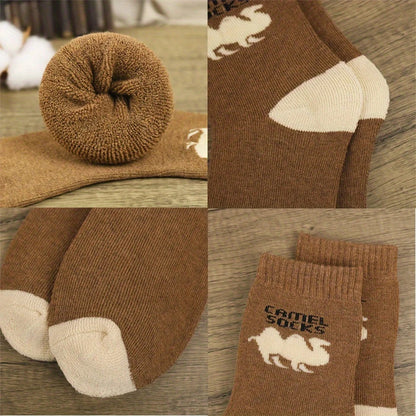 5 Pairs Men Thicken Warm Socks High Quality Casual Comfortable Soft Against Cold Snow Winter Middle Tube Women Male's Sock.