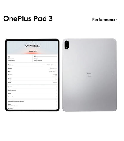 Global Version OnePlus Pad 3 13.2inches Tablet 144Hz Screen 12140mAh Snapdragon 8 Battery 13MP Rear Camera 8 Speakers 80W Charge.