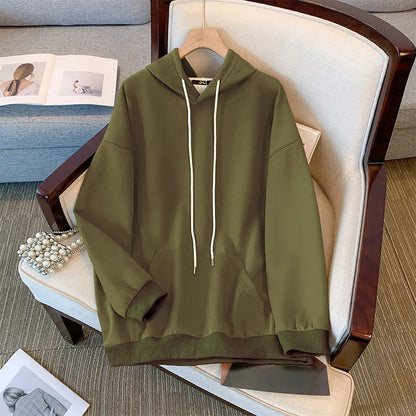 Plus Size Damen-Büste, 160 Herbst-Winter-Kapuzen-Sweatshirt, neun Farben, lockeres Langarm-Top, Lare-Größe 6XL, 7XL, 8XL, 9XL, 150 kg.