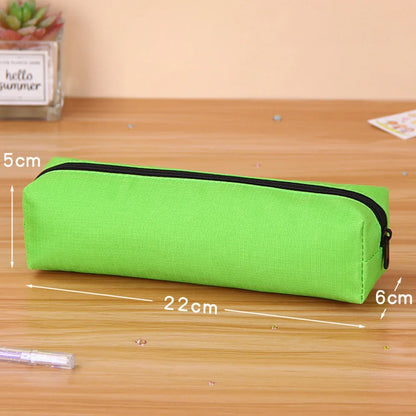 Solid Color Pencil Case Simple Pencil Bags For Student New Stationery School Supplies Kids Gift Zipper Big Cosmetic Bag