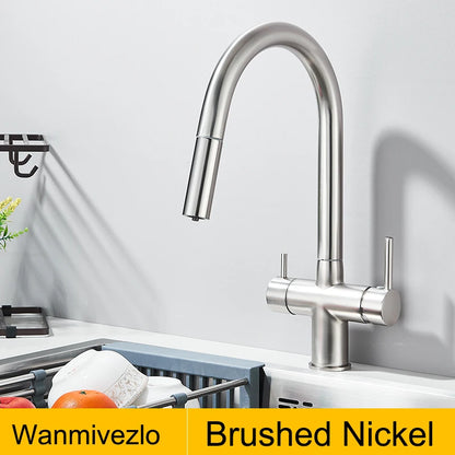 Wanmivezlo Extend Nozzle Kitchen Faucet 360 Degree Rotate Hot Cold Mixer kitchen Taps Dual Handle Drinking Water Tap