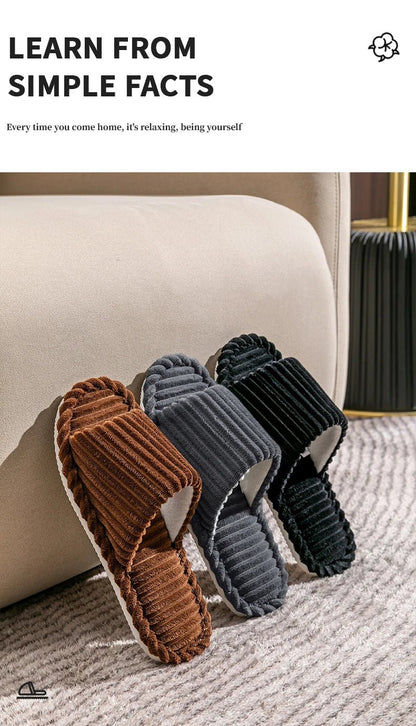 Herren-Hausschuhe mit offener Zehenpartie, Herbst und Winter, rutschfest, atmungsaktiv, Schlafzimmer, geräuschlos, Paar-Hausschuhe für Frühling und Herbst.