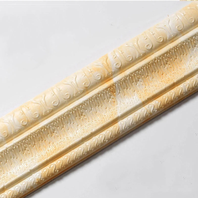 Decorative waterproof and mildew proof 2.3m skirting board 3D pattern self-adhesive wallpaper living room wall sticker