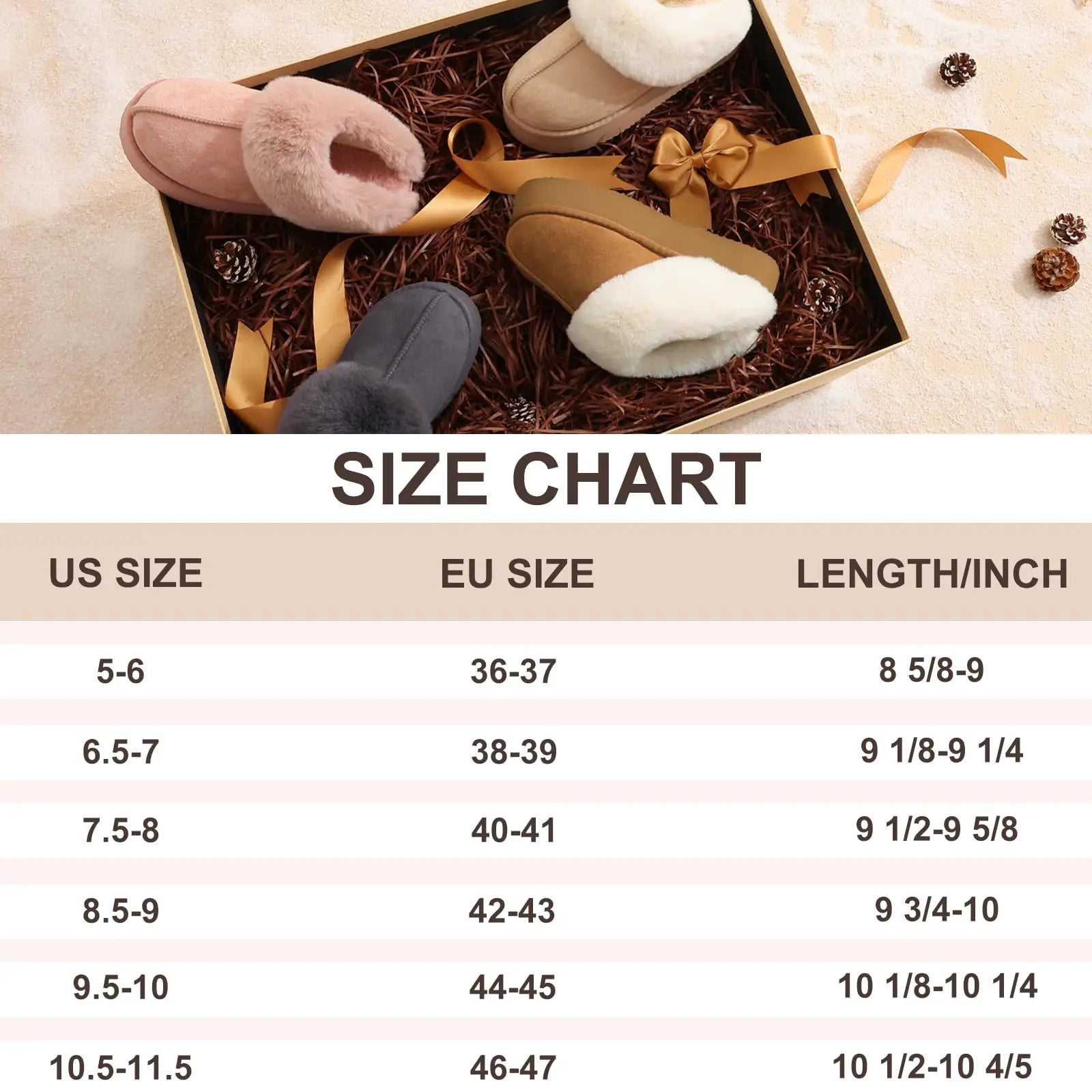 Eyriphy, Größe: 36-37 bis 46-47, Winter-Baumwollschuhe/ Pelzig/ Plateauschuhe/ Damenschuhe/ Hausschuhe Herren/ Baumwollhausschuhe Damen.