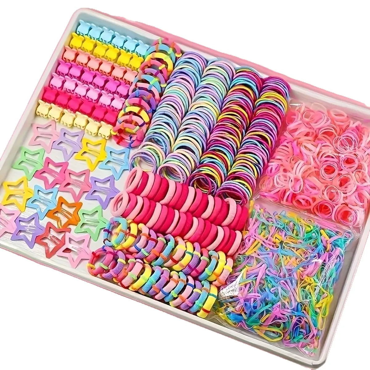 Fresh Simple Women's Hair Ties And Hair Accessories Set High Elasticity Cute Geometric Design Resin Hair Bands for African Eu....