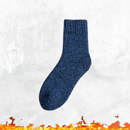 Men's thick warm towel socks 3 pairs of casual solid color mid-calf socks winter men's socks.