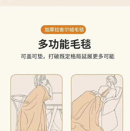 Classic Lily Print Blanket Double Thickened Autumn Winter Raschel Blankets Dormitory Bedrooms Comfortable Cold Resistant Bedding.