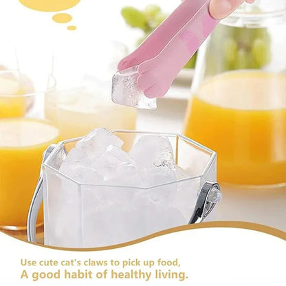 Sandwich grill clip Non dirty hand food baking clip Stainless steel salad bread barbecue clamp Cute cartoon cat paw dinner tongs.