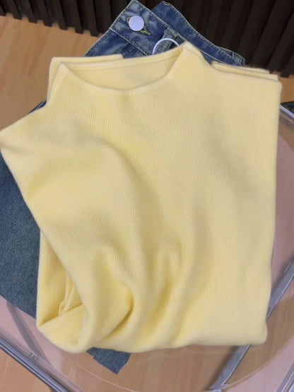 2025 Autumn Winter Fashion Turtleneck Ladies Solid Sweater Women's Casual Vintage Knitted Long Sleeve Pullovers Woman Clothing