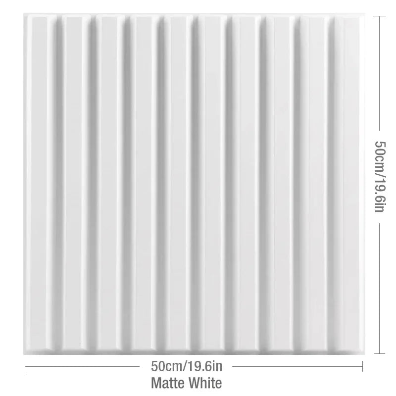 12 piece/3m² /50cm Decorative Textured PVC 3D Wall Panel 3D wall sticker Interior Wall Decor Living Room Bedroom in White/Black