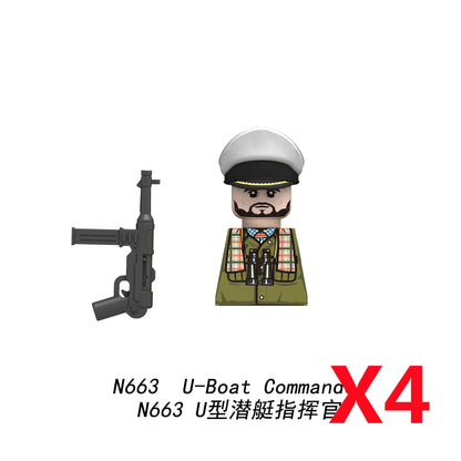 Military WWII Figure Building Blocks Accessories MP40 Rocket Launcher MG42 Officer Army Camouflage Soldier Pzf 98K Toy Gift N029