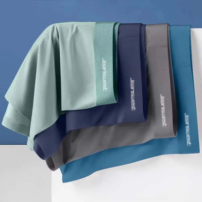 4 Stück Herren Boxershorts Unterwäsche Boxer Mann cool atmungsaktiv sexy Höschen Eis Seide Mode 4 Farben mischen xl 3xl 4xl 5xl
