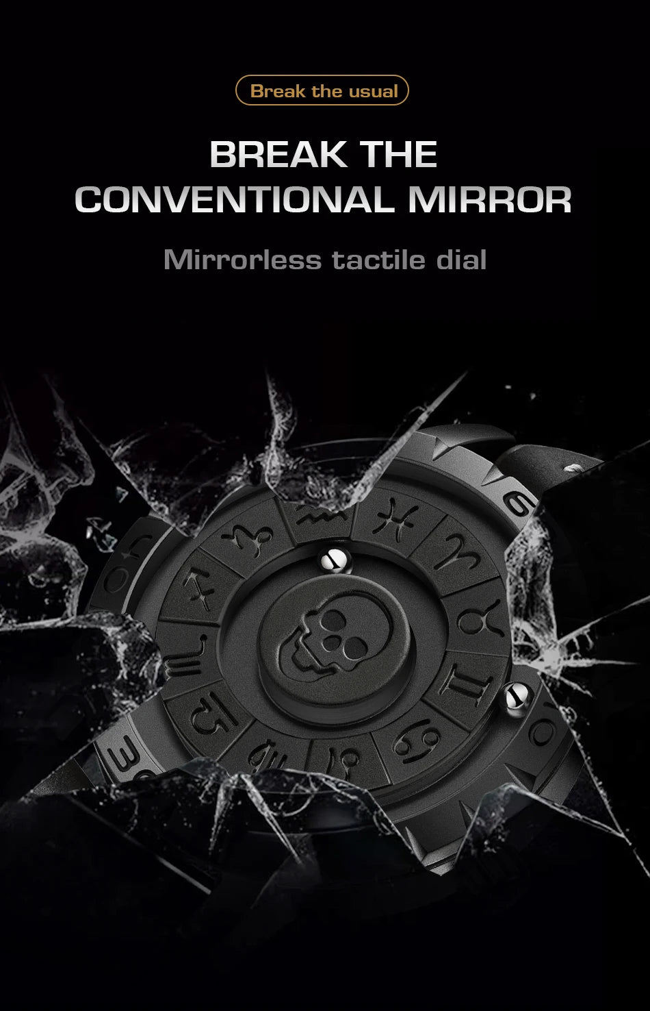 LIGE FOXBOX Unique Design Quartz Man Watch Simple Fashion Leather Belt Casual Sports Magnetic Srolling Beads Skull Men's Watches.