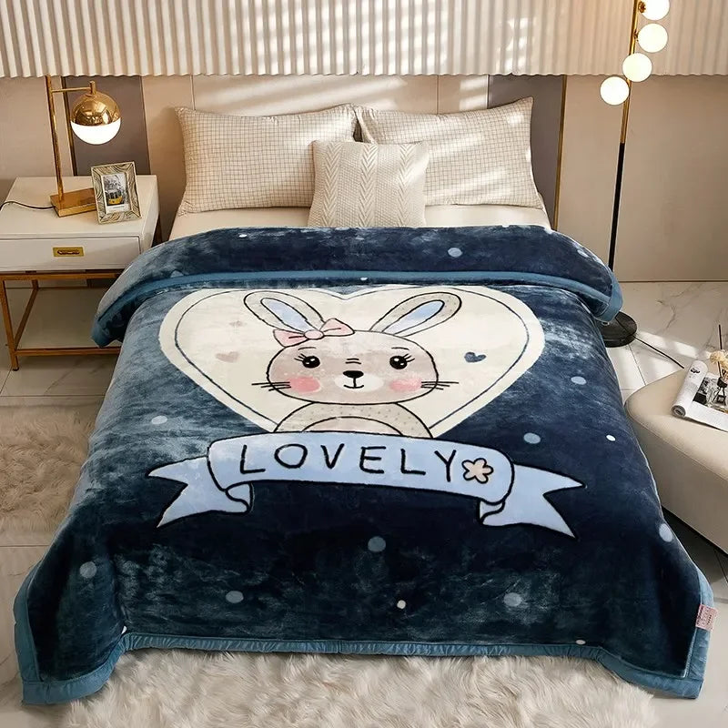 [2.5Kg] Double-layer g-thickened Raschel  - et Winter wedding Fine woven fleece Double-sided.