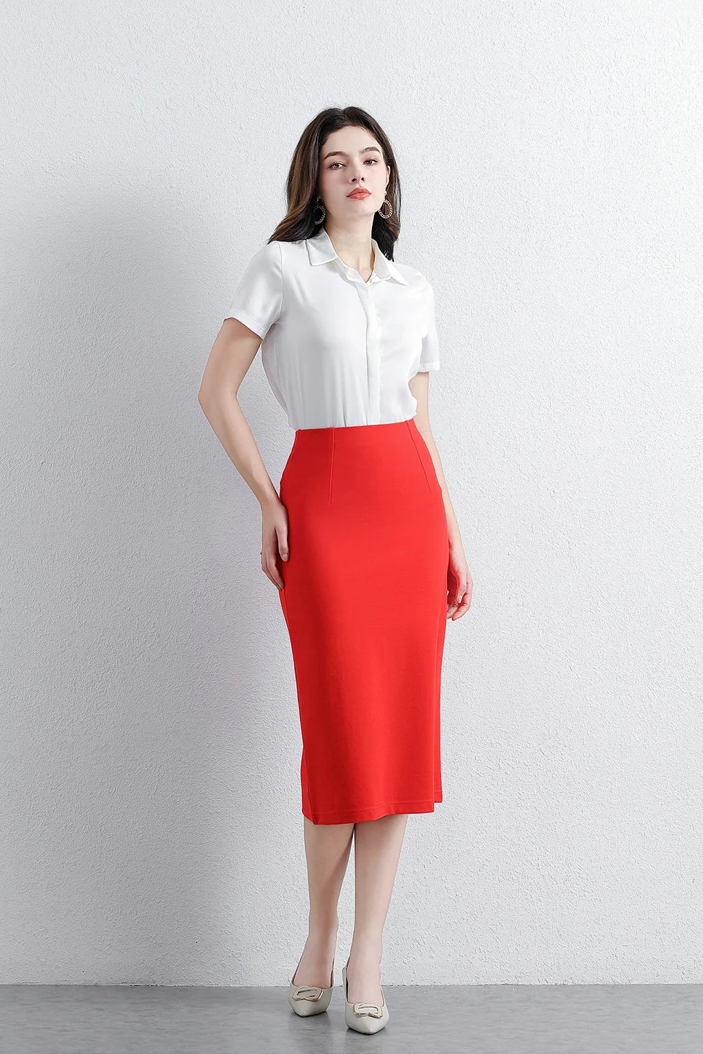 Women's Professional High Waist Long Pencil Skirt, Slim Fit Black Hip-hugging Skirt for Office Commute