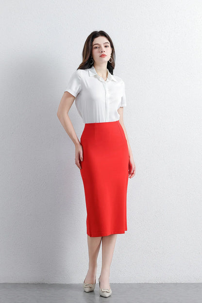 Women's Professional High Waist Long Pencil Skirt, Slim Fit Black Hip-hugging Skirt for Office Commute