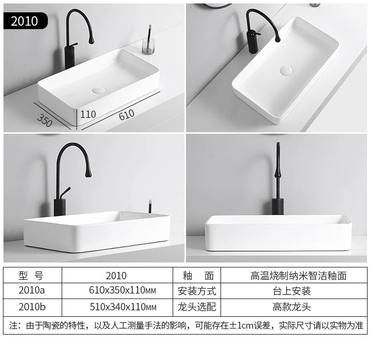 Arbeits platte Waschbecken Seite Entwässerung Keramik Waschbecken Balkon Waschbecken Kunst becken Einzel becken quadratischer Kreis