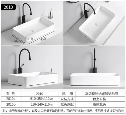 Arbeits platte Waschbecken Seite Entwässerung Keramik Waschbecken Balkon Waschbecken Kunst becken Einzel becken quadratischer Kreis